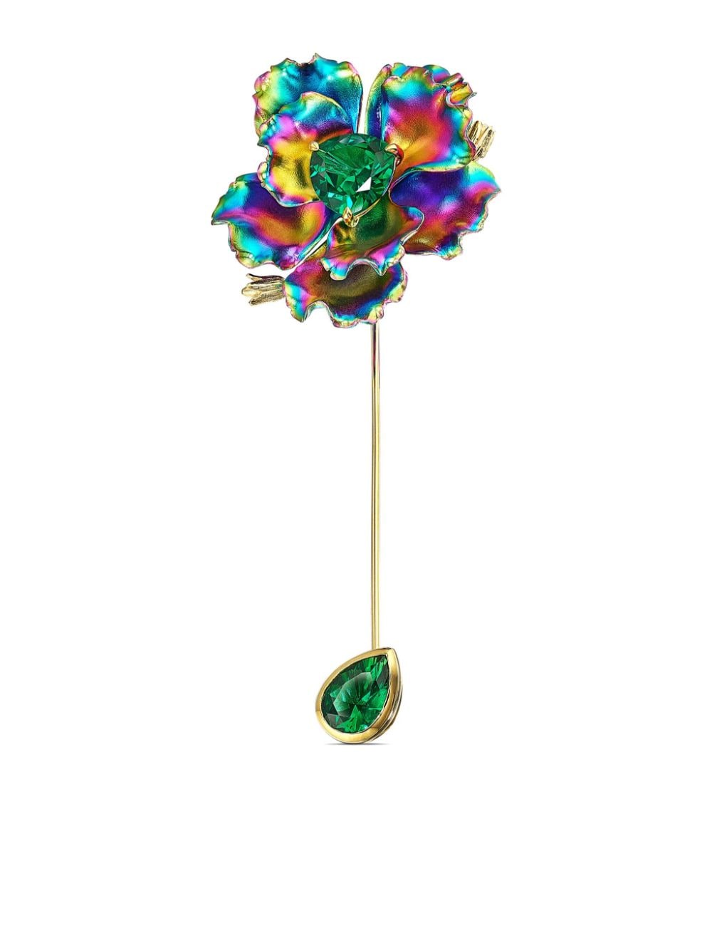 Anabela Chan 18kt yellow gold Bloom emerald pin - Green von Anabela Chan