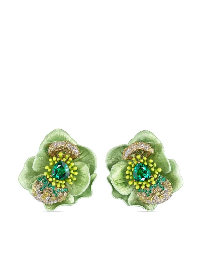 Anabela Chan 18kt yellow gold Citrus Bloom multi-stone earrings - Green von Anabela Chan