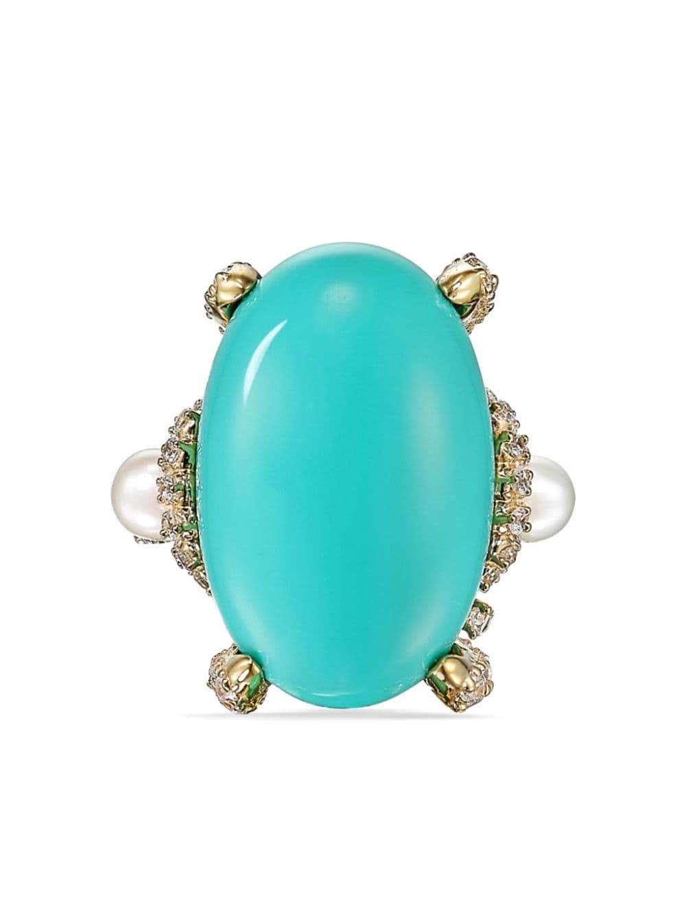 Anabela Chan 18kt yellow gold Mermaid turquoise cocktail ring - Blue von Anabela Chan