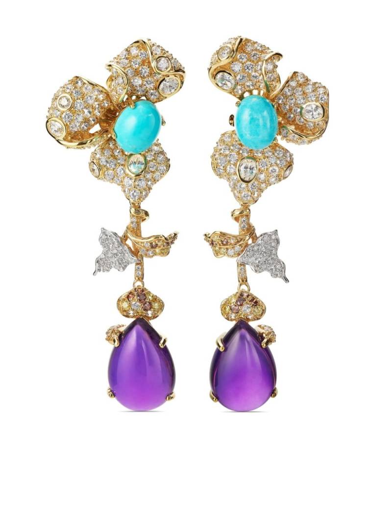 Anabela Chan 18kt yellow gold Orchid multi-stone earrings von Anabela Chan