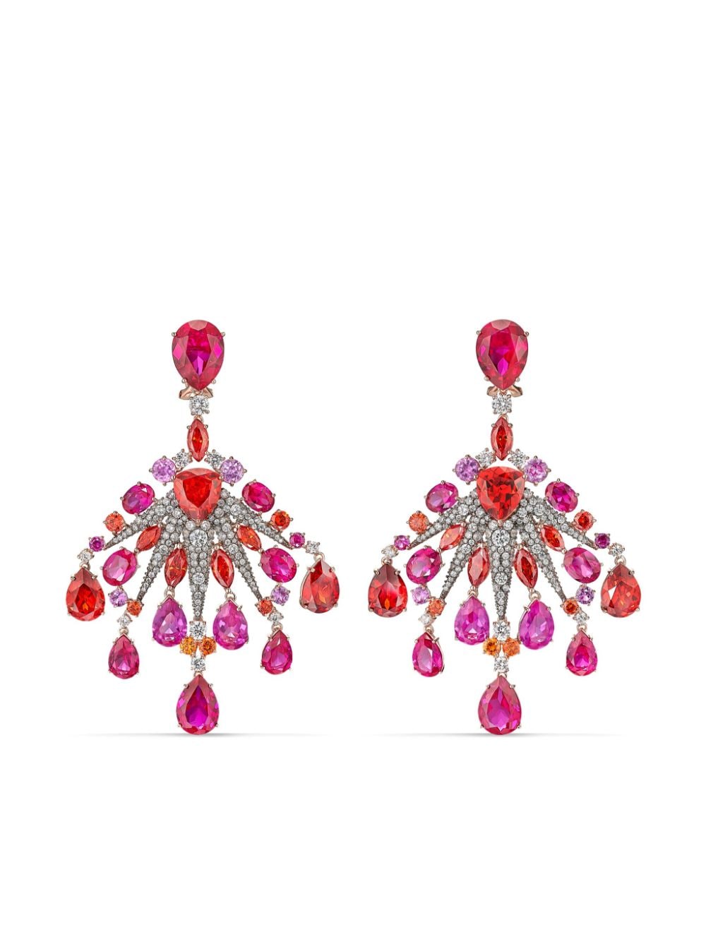 Anabela Chan 18kt yellow gold Starburst multi-stone earrings - Red von Anabela Chan