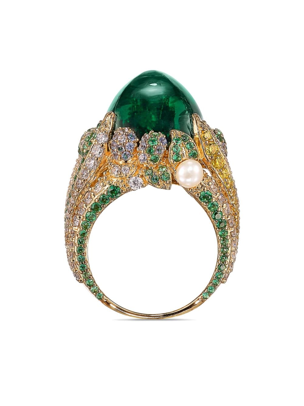 Anabela Chan 18kt yellow gold vermeil Emerald Sugarloaf Berry gemstone ring von Anabela Chan