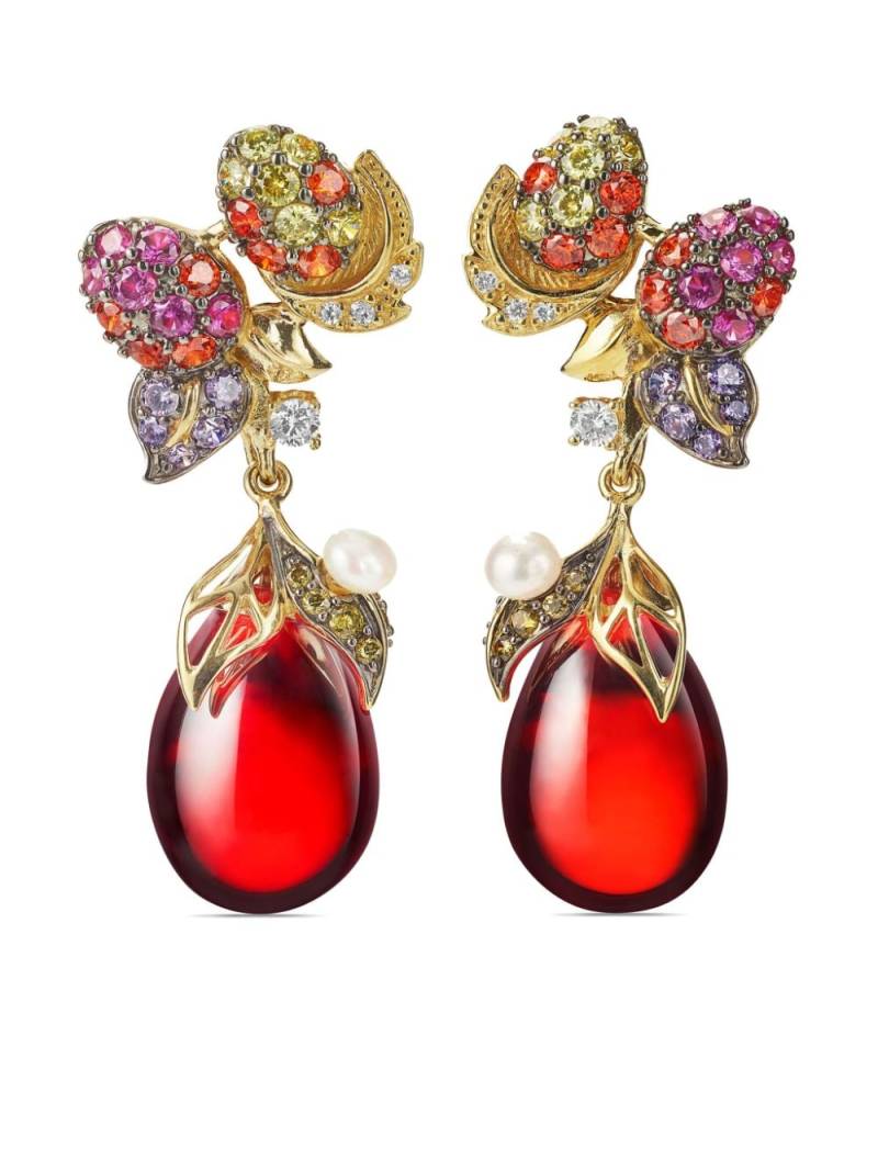 Anabela Chan 18kt yellow gold vermeil Goldenberry multi-stone earrings - Red von Anabela Chan