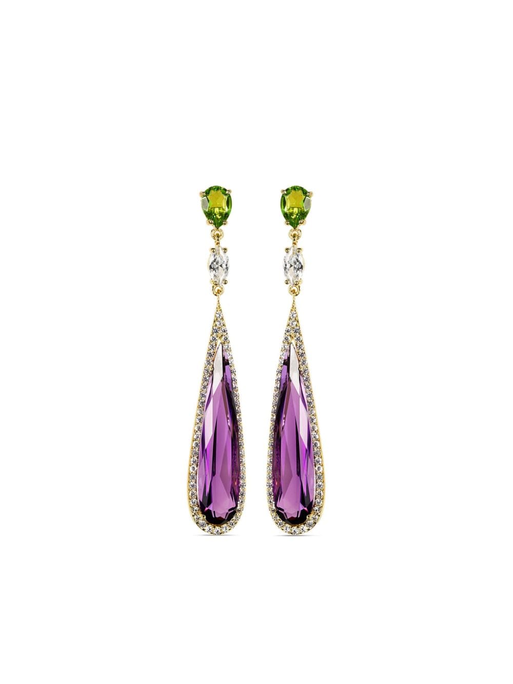 Anabela Chan 18kt yellow gold vermeil Shard multi-stone earrings - Purple von Anabela Chan