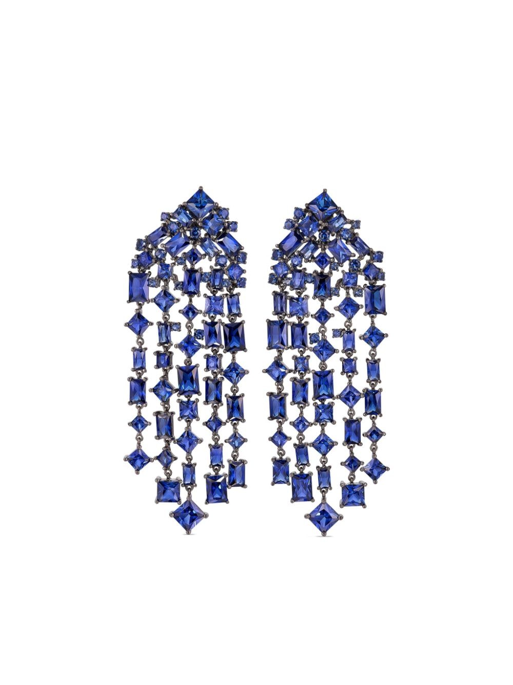 Anabela Chan rhodium vermeil Cascade sapphire drop earrings - Blue von Anabela Chan