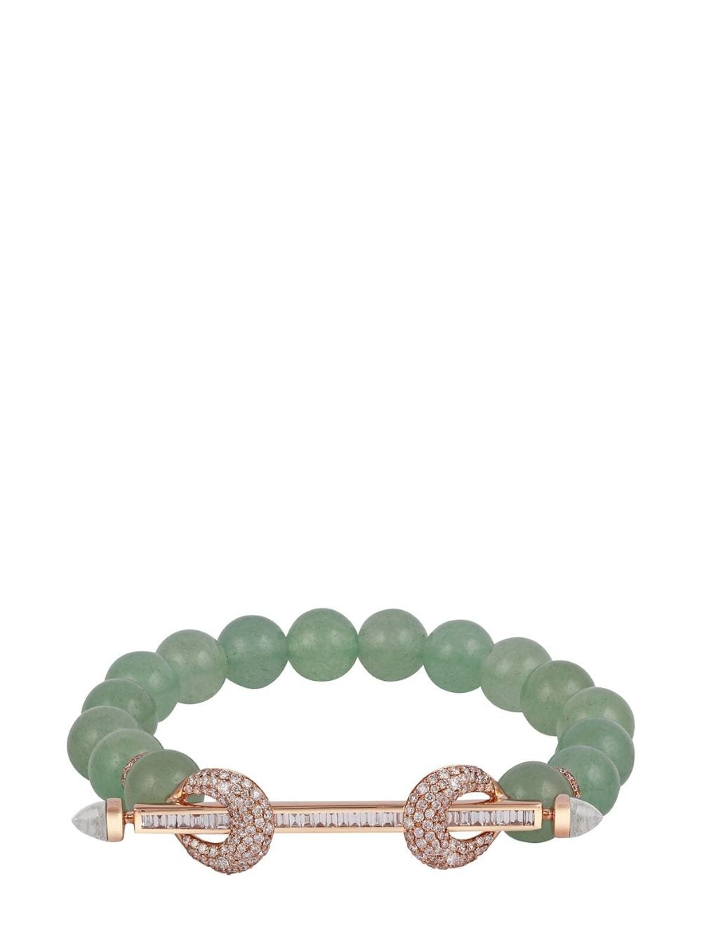 Ananya 18kt rose gold Chakra jade and diamond beaded bracelet von Ananya