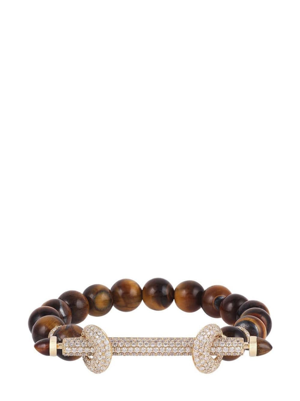 Ananya 18kt yellow gold Chakra diamond and tiger eye bracelet