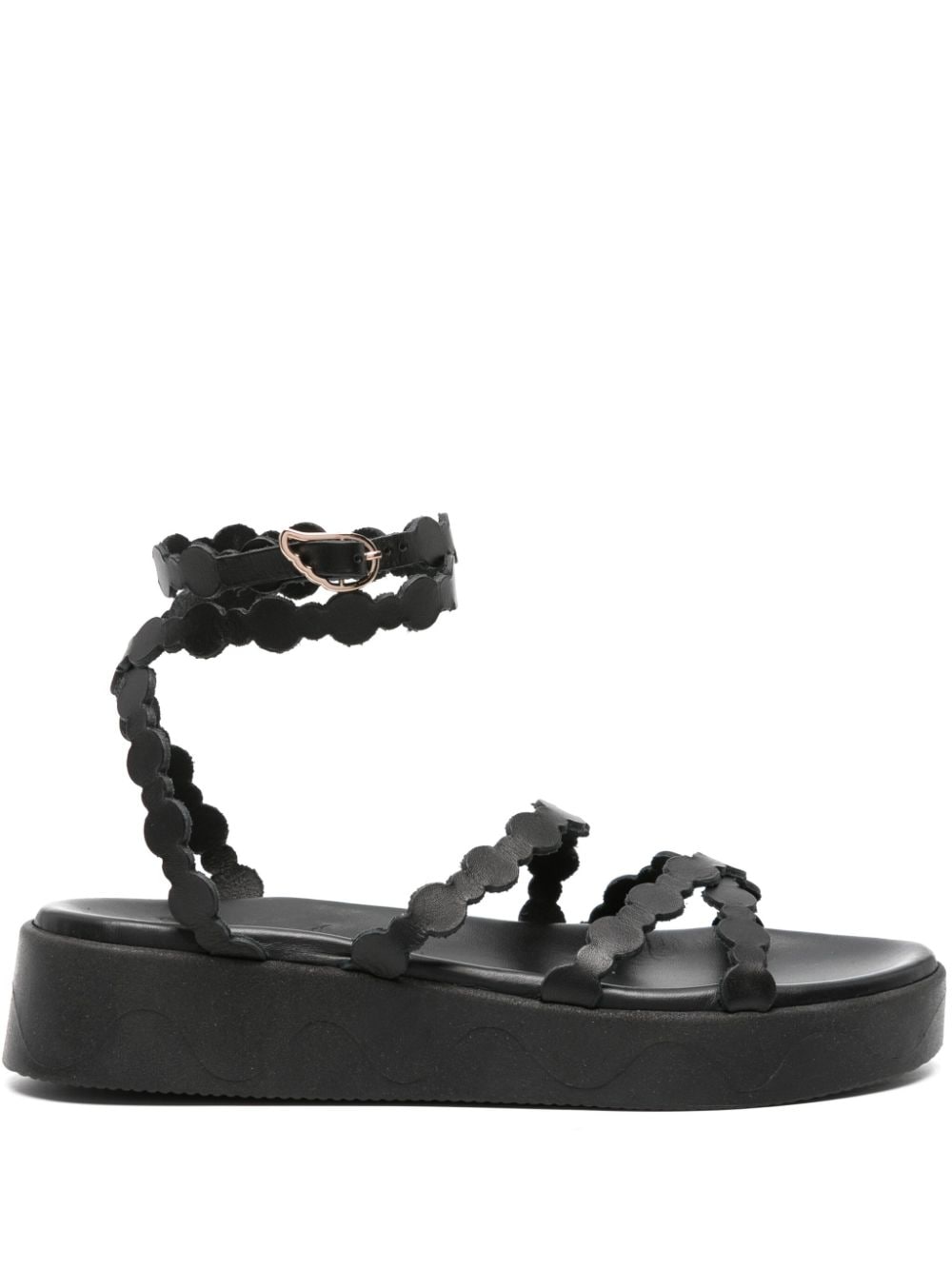 Ancient Greek Sandals Aspis flatform leather sandals - Black von Ancient Greek Sandals