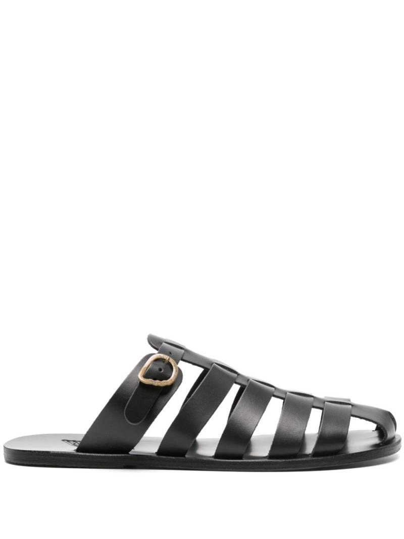 Ancient Greek Sandals Cosmo flat leather sandals - Black von Ancient Greek Sandals