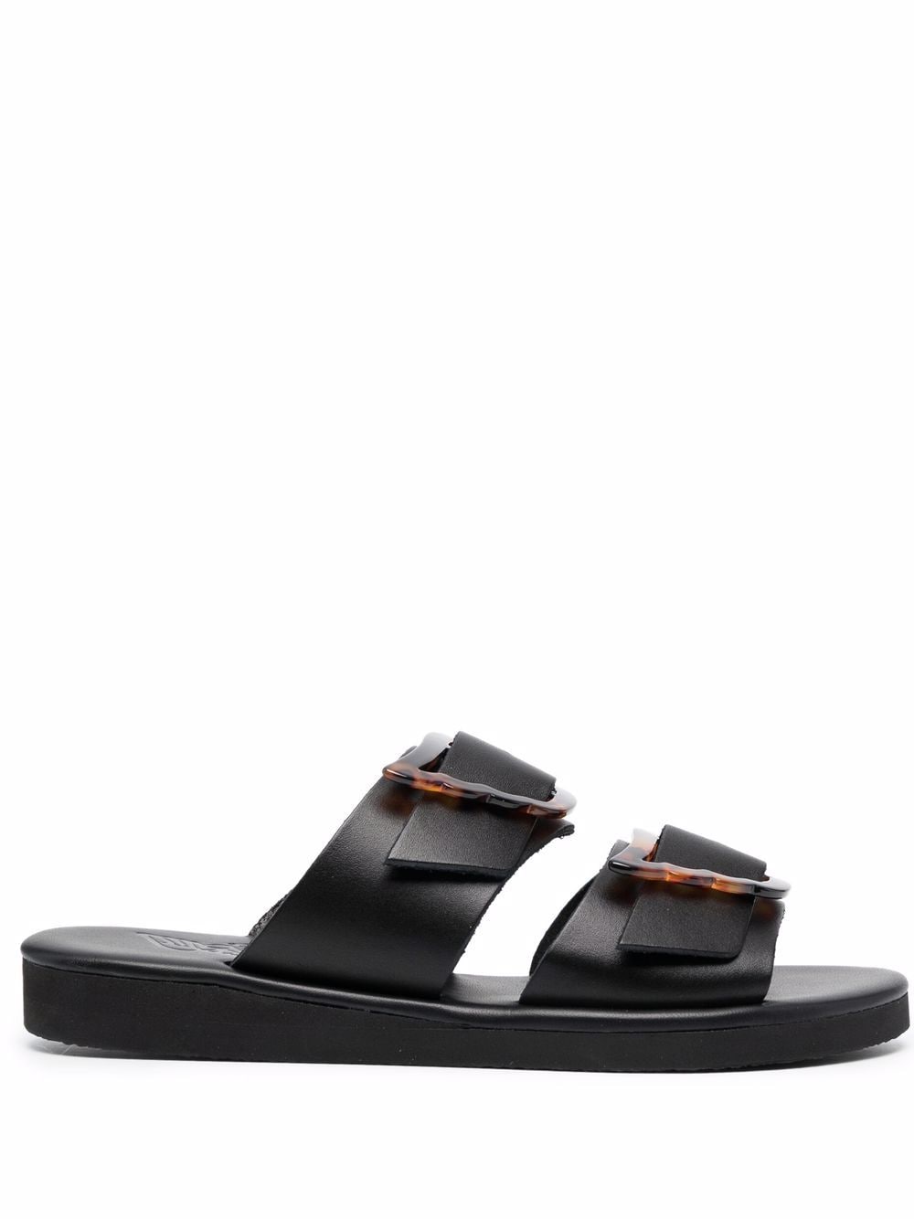 Ancient Greek Sandals Iaso oversized buckle sandals - Black von Ancient Greek Sandals