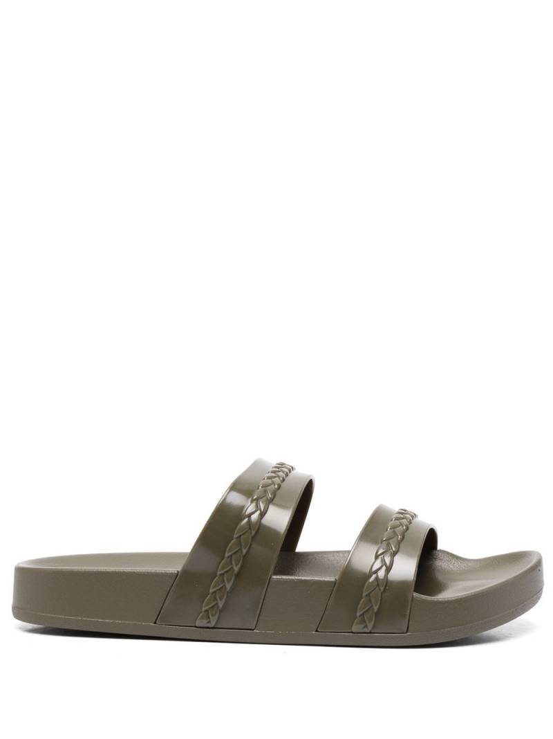 Ancient Greek Sandals Meli double-strap slides - Green von Ancient Greek Sandals