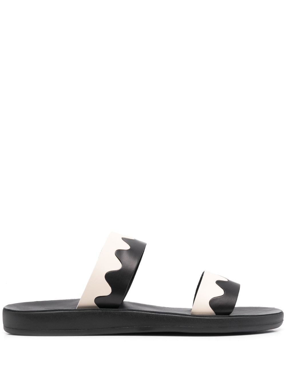 Ancient Greek Sandals Paralia two-tone leather slides - Black von Ancient Greek Sandals