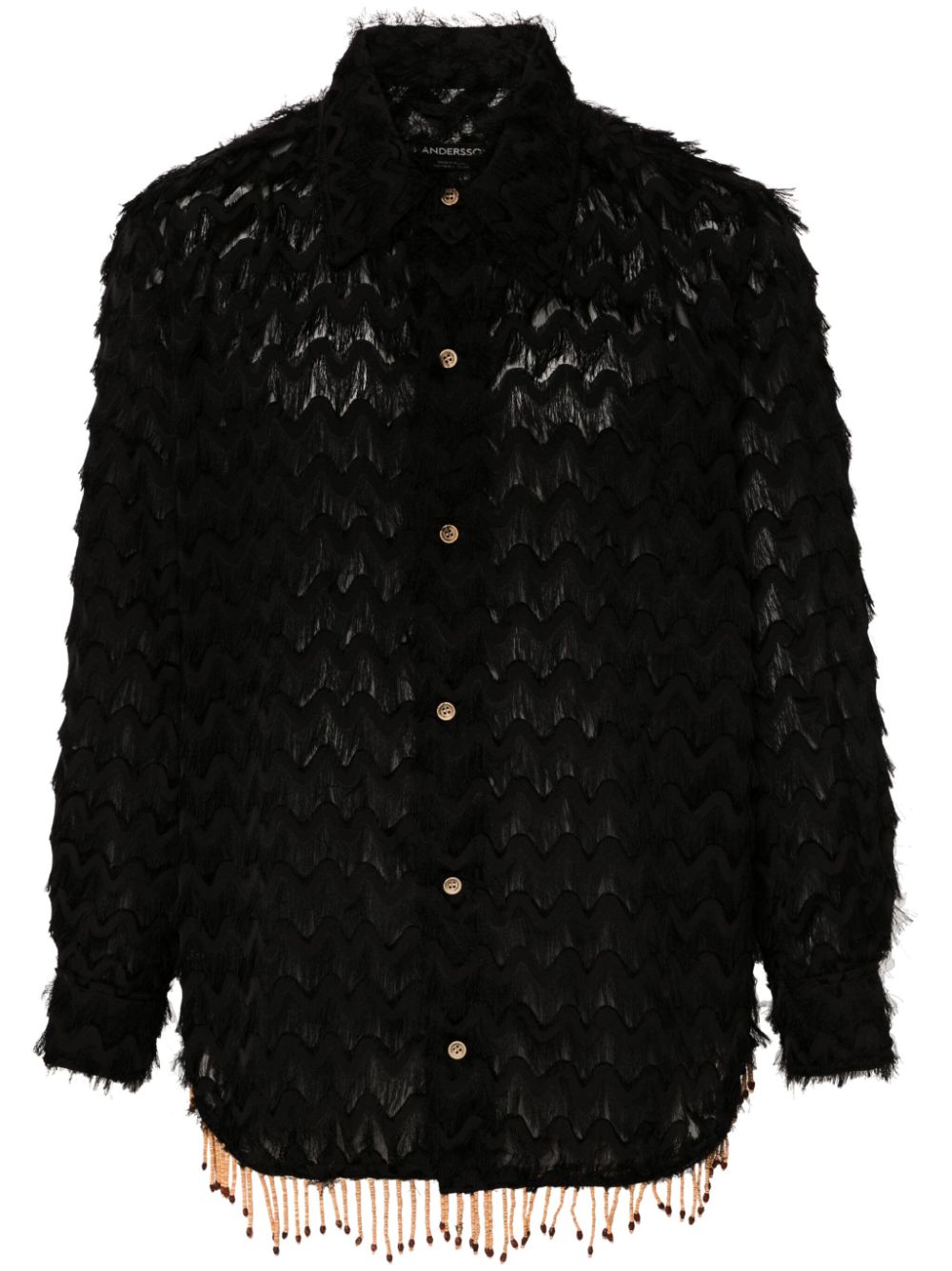 Andersson Bell Bird Shaggy button-up shirt - Black von Andersson Bell