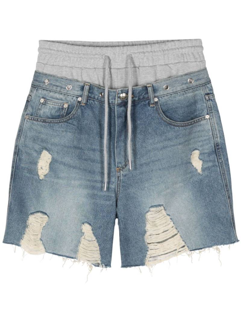 Andersson Bell Denny layered distressed shorts - Blue von Andersson Bell