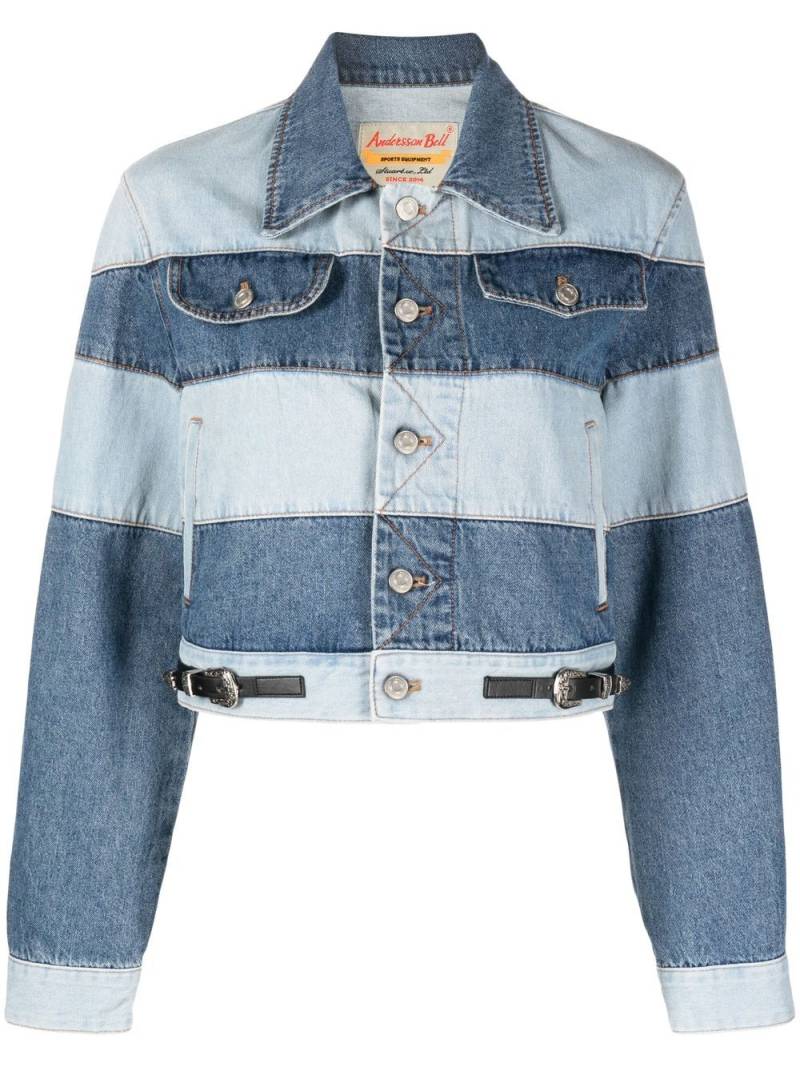 Andersson Bell Mahina patchwork-striped denim jacket - Blue von Andersson Bell