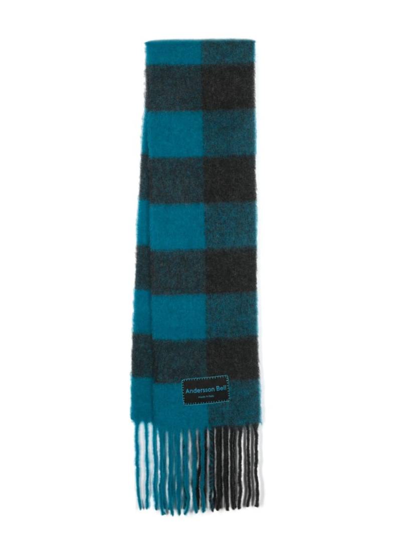 Andersson Bell check-pattern fringed scarf - Black von Andersson Bell