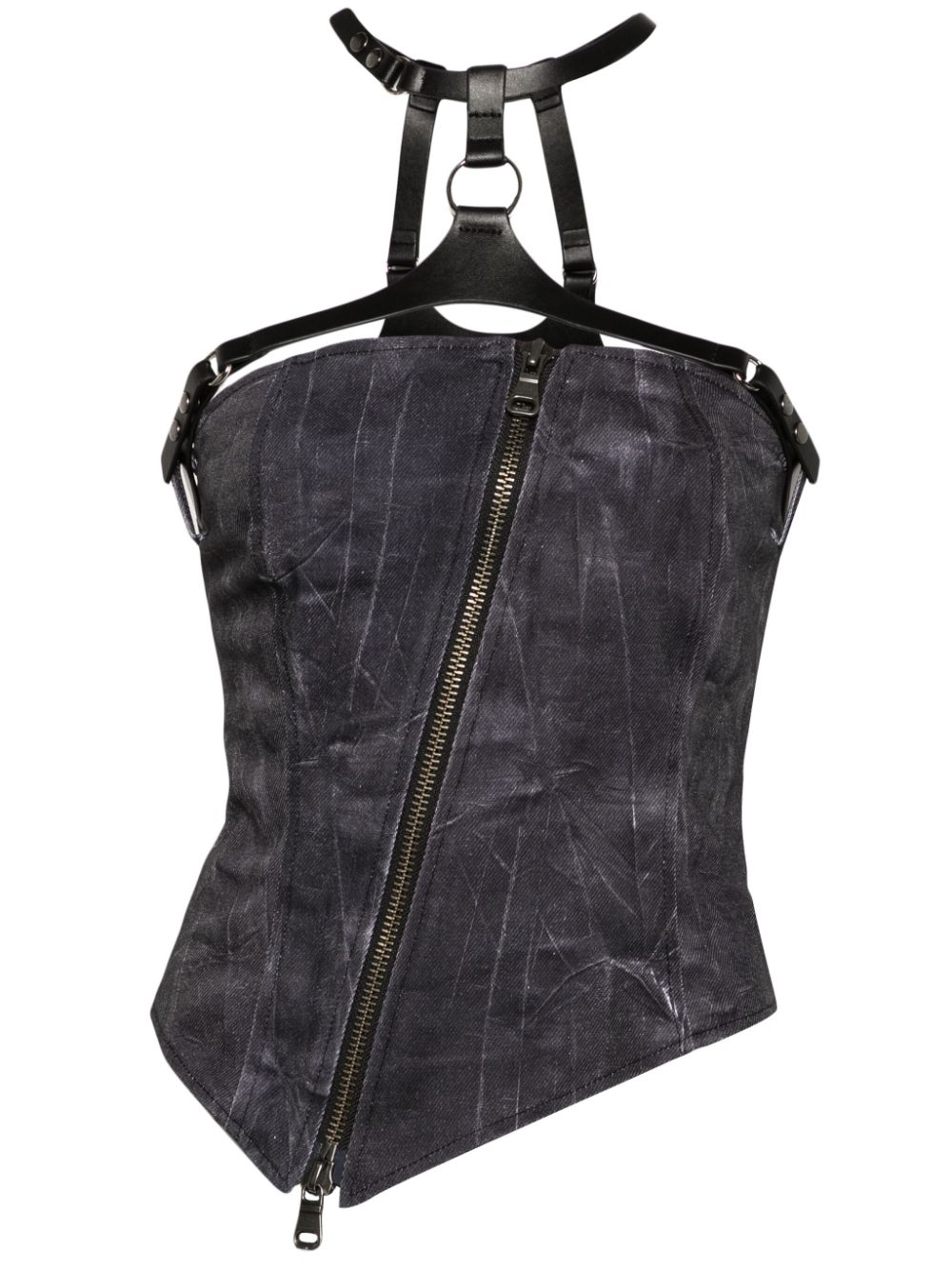 Andersson Bell scratch leather-printed bustier - Black von Andersson Bell