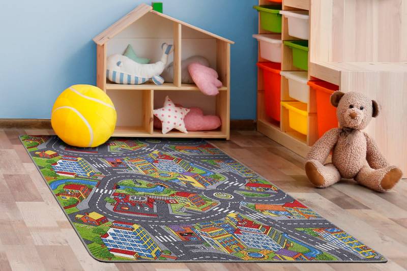 Andiamo Kinderteppich »Strasse«, rechteckig, 5 mm Höhe, Strassen-Spiel-Teppich, Strassenbreite: 8,5 cm, Kinderzimmer von Andiamo