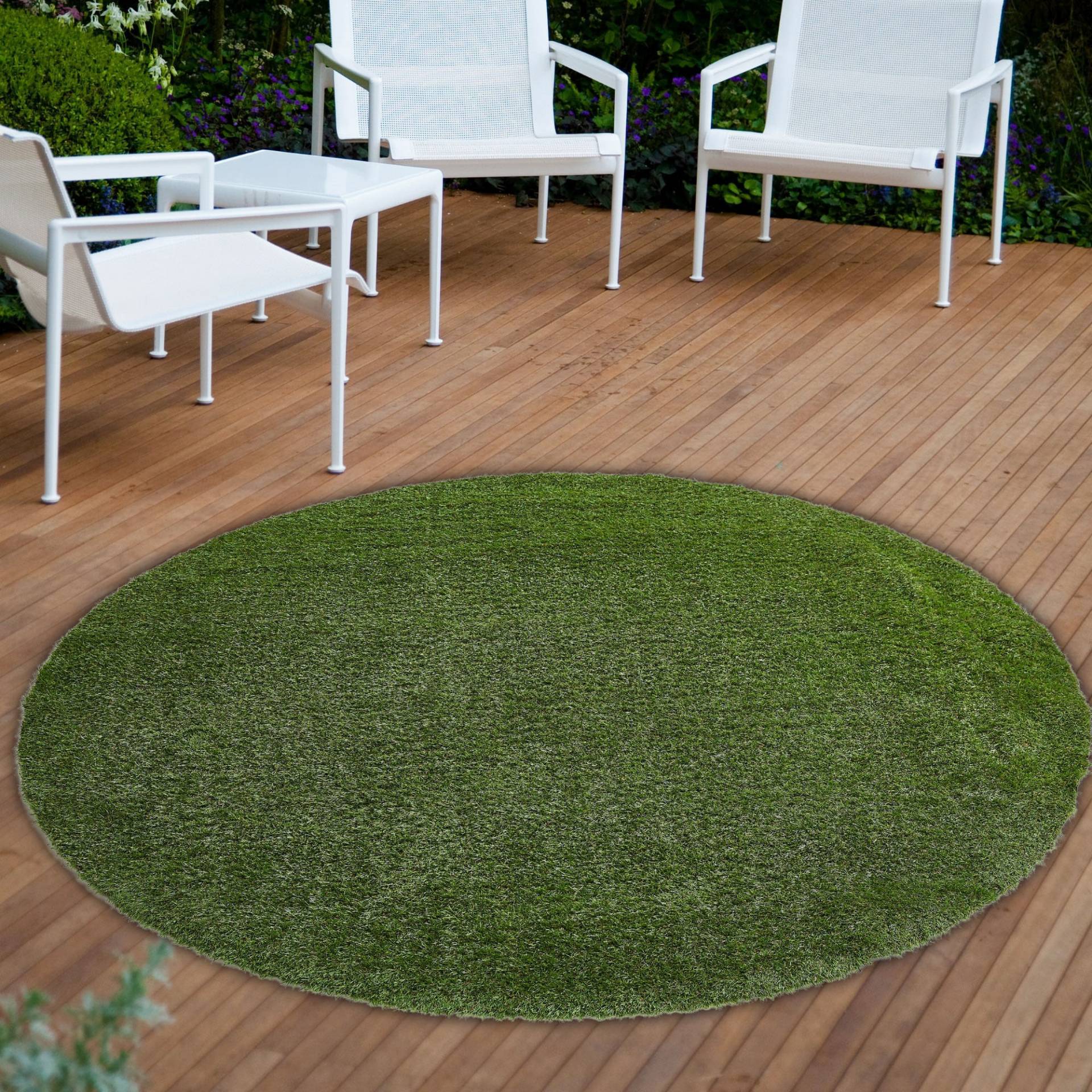 Andiamo Kunstrasen »Rasenteppich Sansibar«, rund, 20 mm Höhe, realistische Optik, mit Drainagefunktion, für Balkon & Terrasse Andiamo Kunstrasen »Rasenteppich Sansibar«, rund, 20 mm Höhe, realistische Optik, mit Drainagefunktion, für Balkon & Terrasse von Andiamo