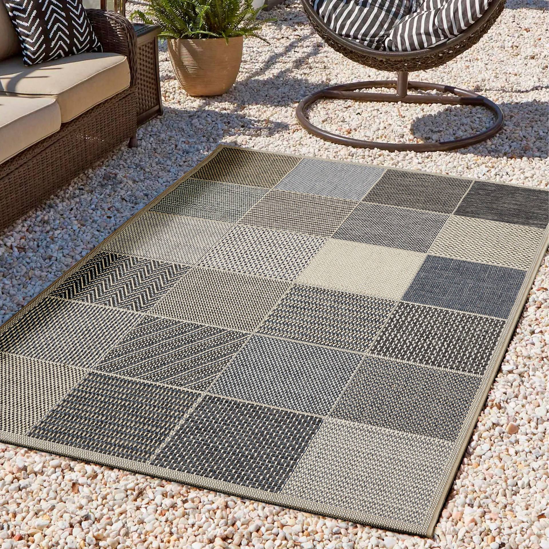 Andiamo Teppich »Clyde 2«, rechteckig, Flachgewebe, Patchwork Design, In- und Outdoor geeignet, Wohnzimmer von Andiamo