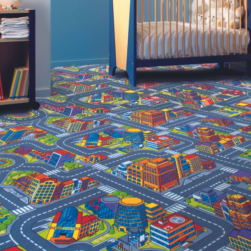 Andiamo Teppichboden »City«, rechteckig, 6,5 mm Höhe, Spielteppich, Strassenteppich, Breite 200 cm oder 400 cm, Kinderzimmer von Andiamo