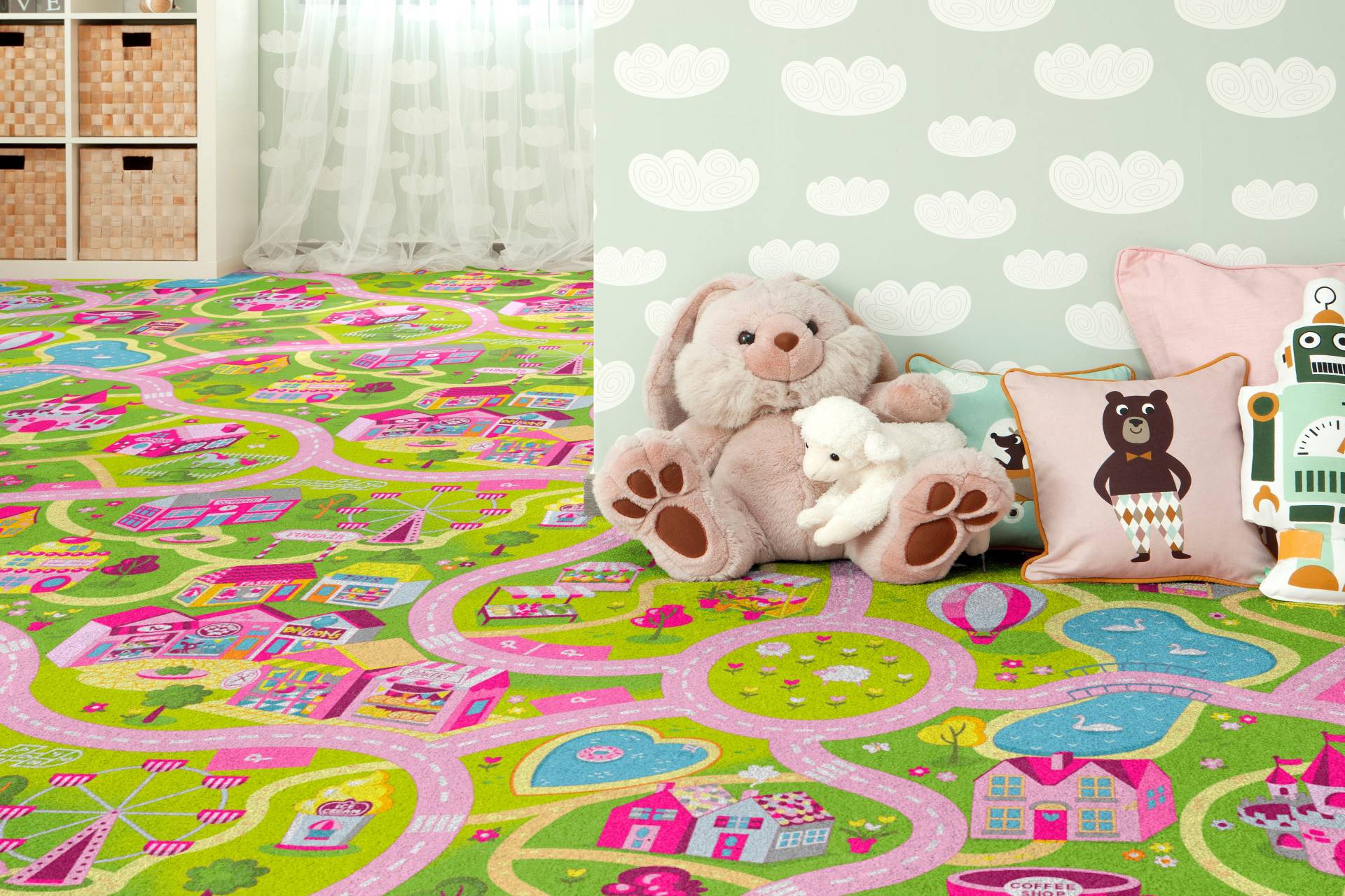 Andiamo Teppichboden »bedruckte Schlinge, Sweet Town«, rechteckig, 6,5 mm Höhe, Spielteppich, Breite 400 cm, Motiv Strasse, Kinderzimmer Andiamo Teppichboden »bedruckte Schlinge, Sweet Town«, rechteckig, 6,5 mm Höhe, Spielteppich, Breite 400 cm, Motiv Strasse, Kinderzimmer von Andiamo