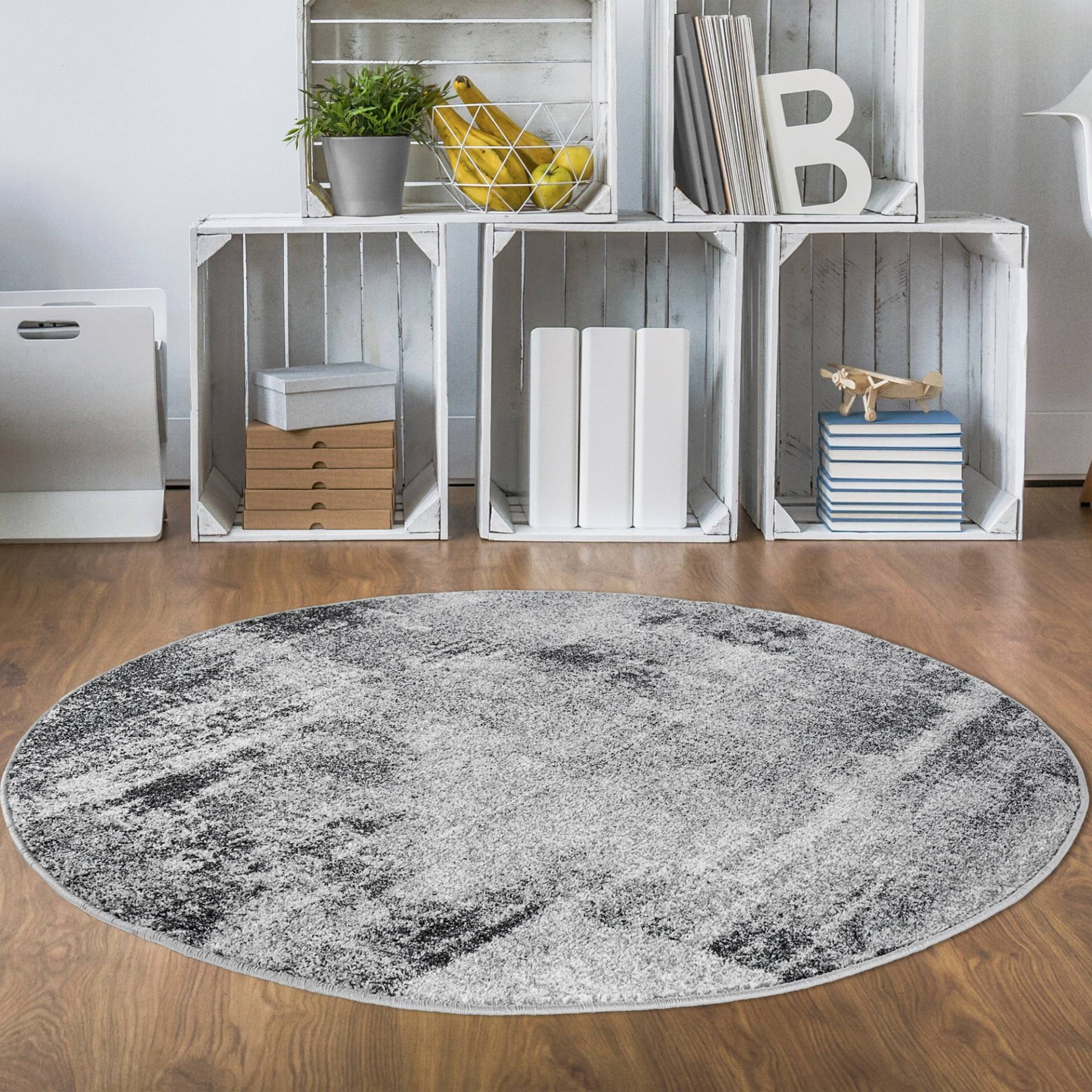 Andiamo Teppich »Luna«, rund, Kurzflor, modernes Design, ideal im Wohnzimmer & Schlafzimmer von Andiamo