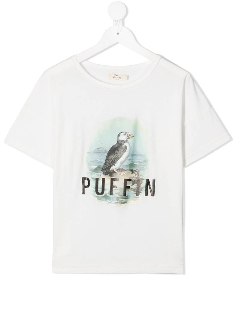 Andorine Puffin graphic-print organic cotton T-shirt - White von Andorine