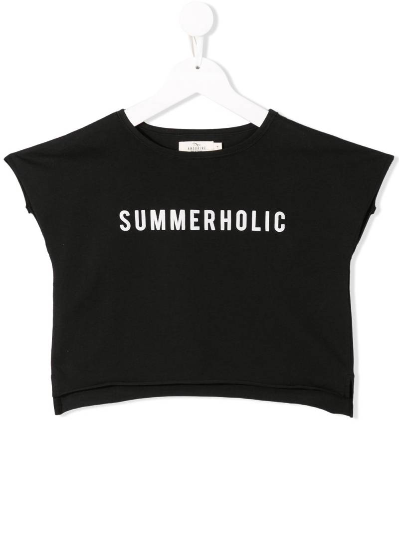 Andorine Summerholic print T-shirt - Black von Andorine