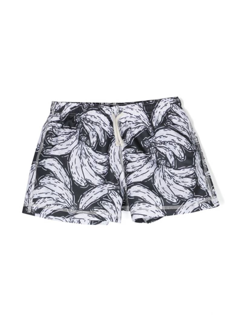 Andorine banana-print drawstring swim shorts - Black von Andorine