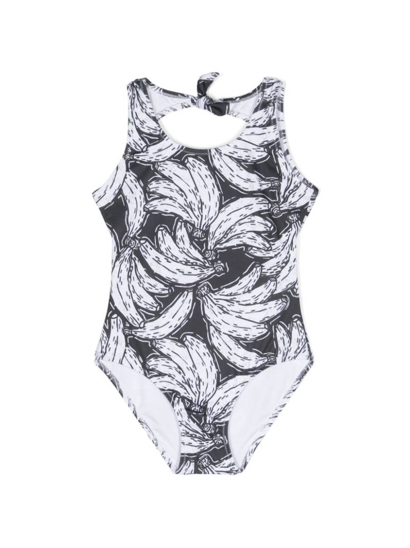 Andorine banana-print open-back swimsuit - Black von Andorine