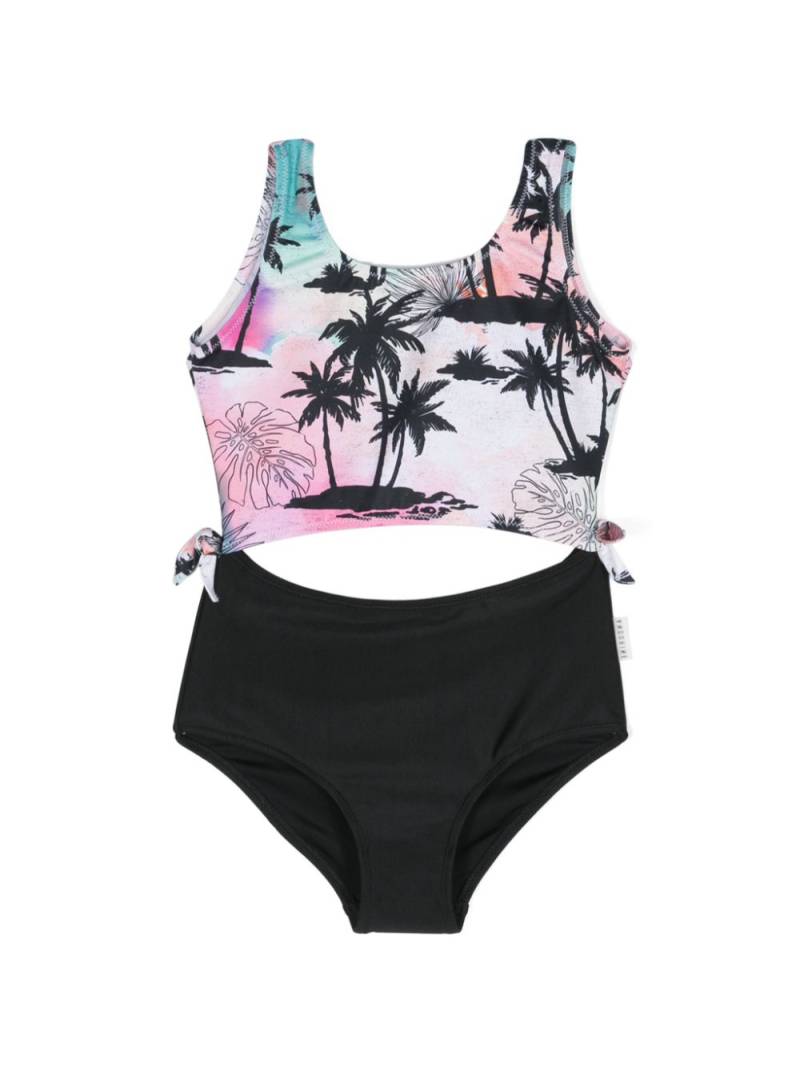 Andorine cut-out detailed tropical-print swimsuit - Black von Andorine