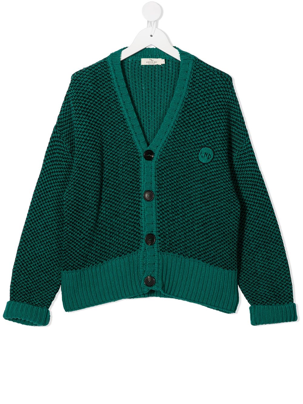 Andorine embroidered logo cardigan - Green von Andorine