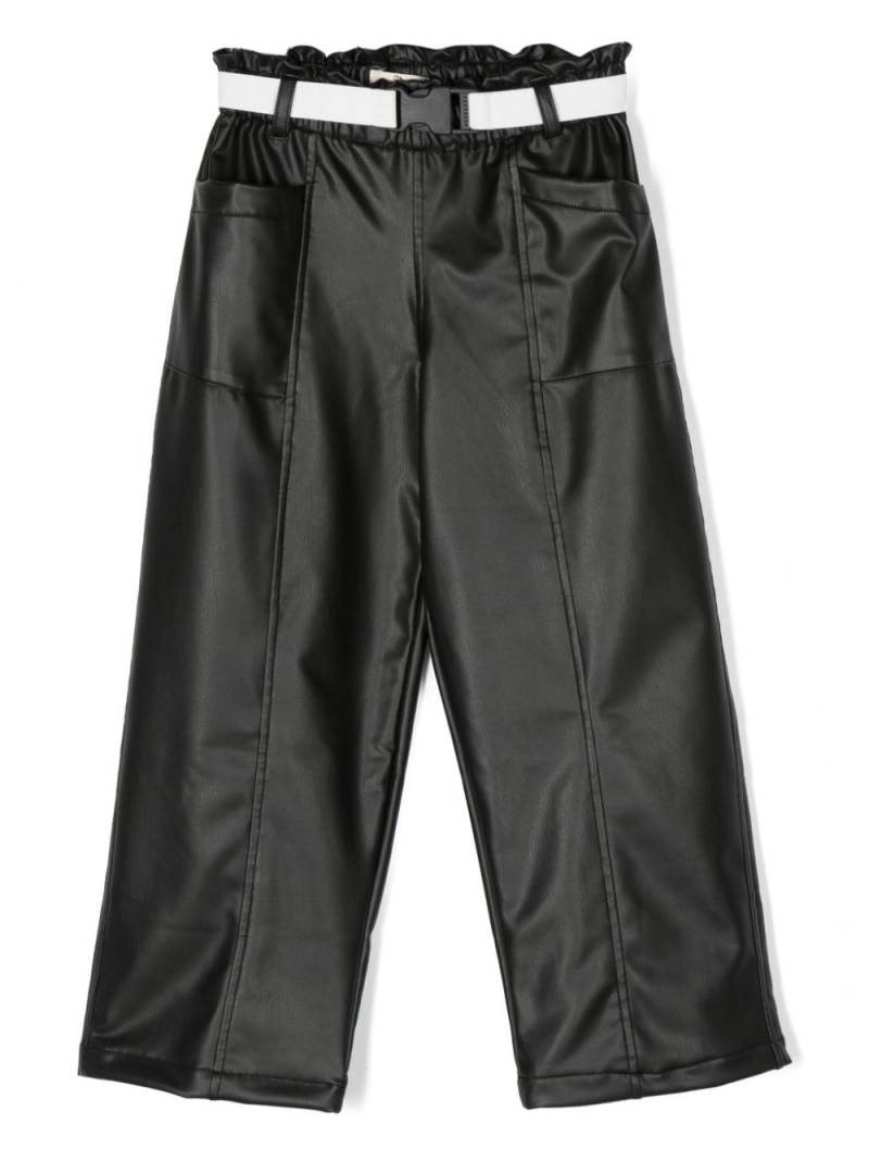 Andorine faux-leather straight-leg trousers - Black von Andorine