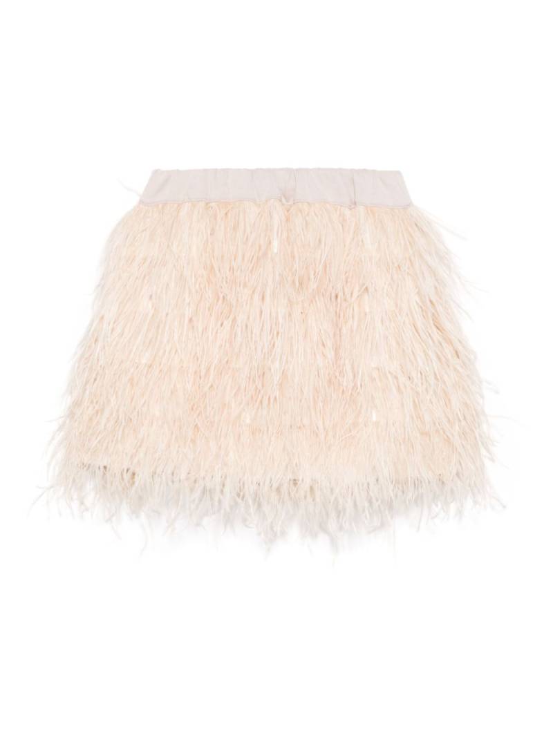 Andorine feather-embellished skirt - Neutrals von Andorine