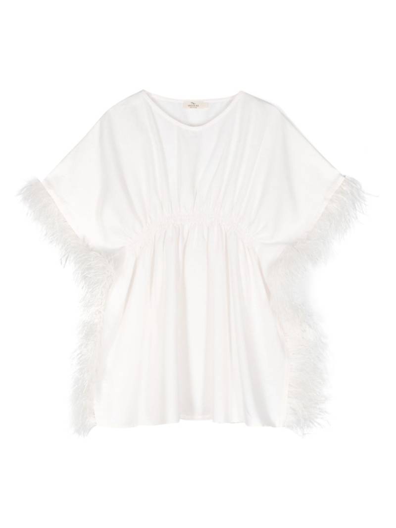 Andorine feather-trimmed kaftan - White von Andorine