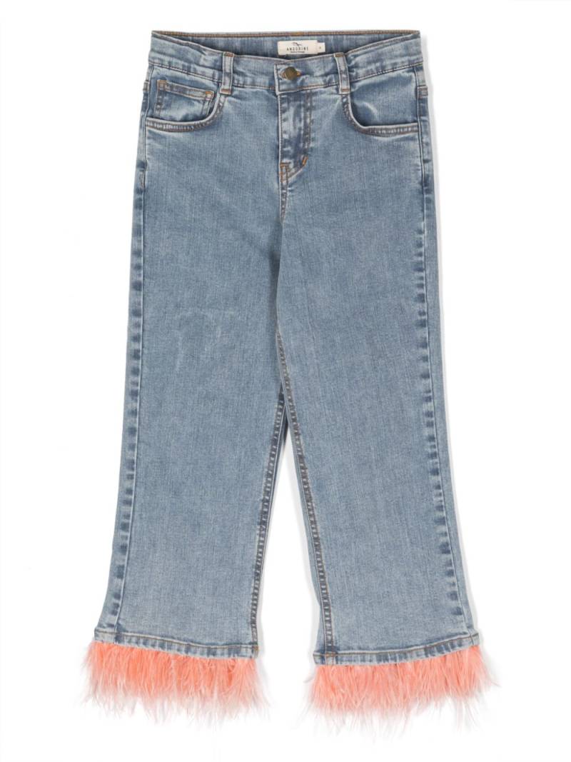 Andorine fringed organic cotton jeans - Blue von Andorine