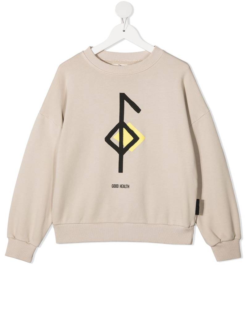 Andorine graphic-print organic cotton sweatshirt - Neutrals von Andorine