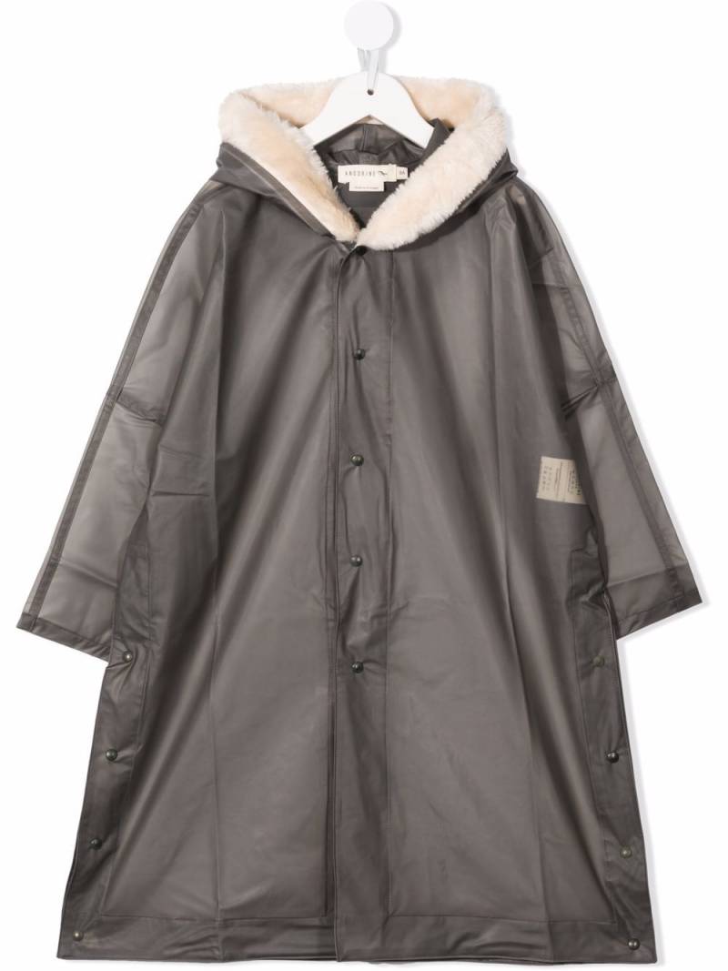 Andorine hooded rain coat - Grey von Andorine