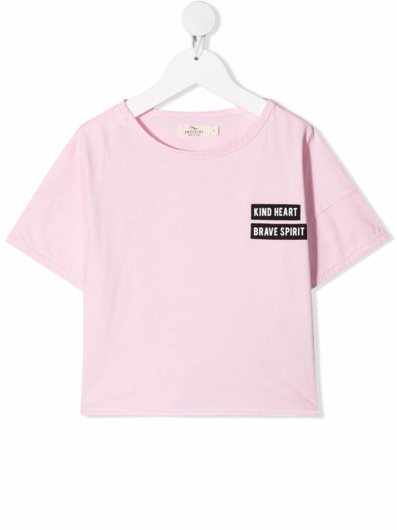 Andorine logo crew-neck T-shirt - Pink von Andorine