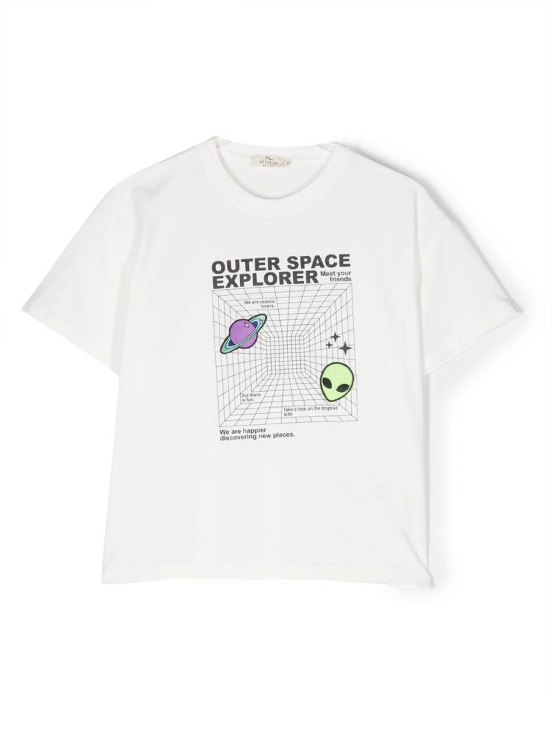 Andorine logo-patch short-sleeve T-shirt - White von Andorine