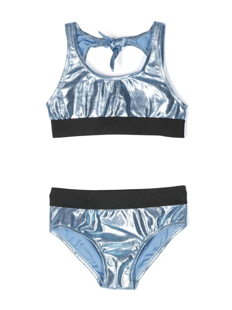 Andorine metallic-effect bikini set - Blue von Andorine