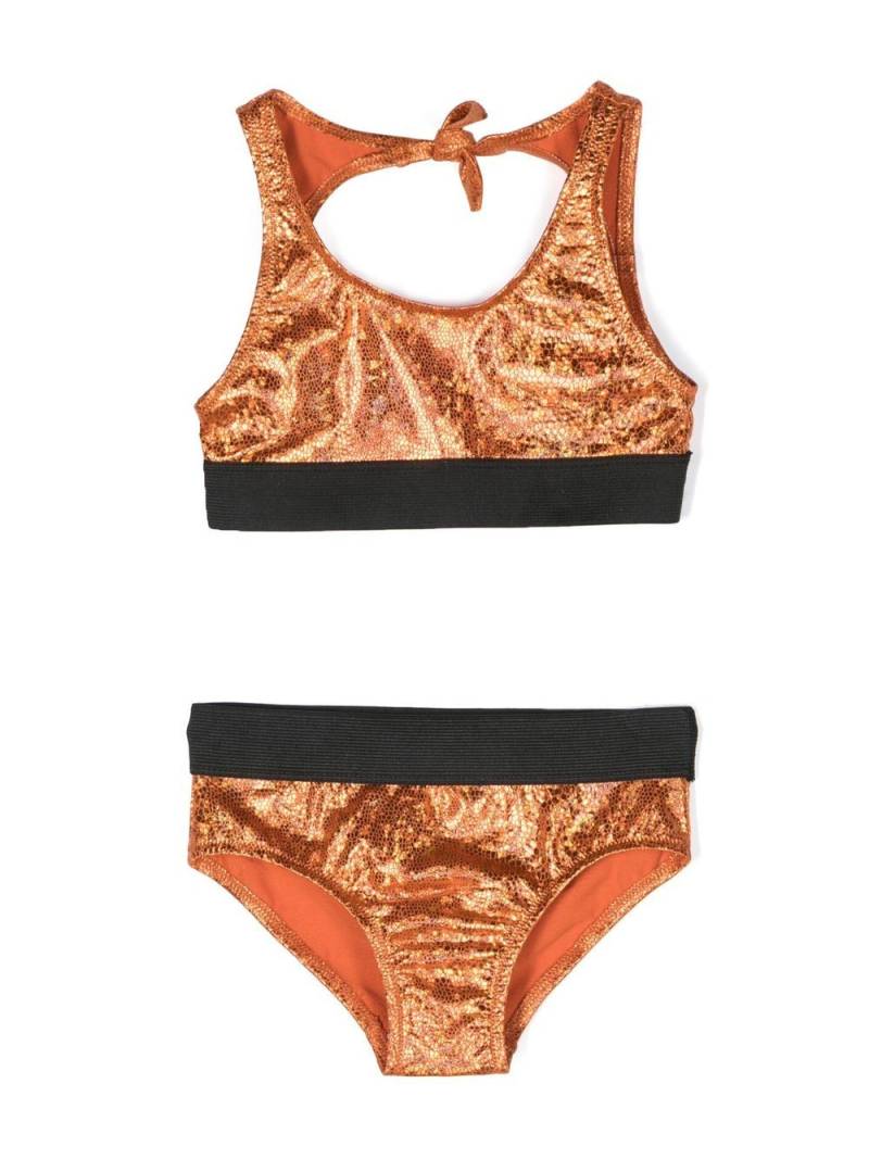 Andorine metallic-effect bikini set - Orange von Andorine