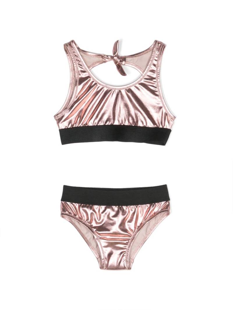 Andorine metallic-effect bikini set - Pink von Andorine