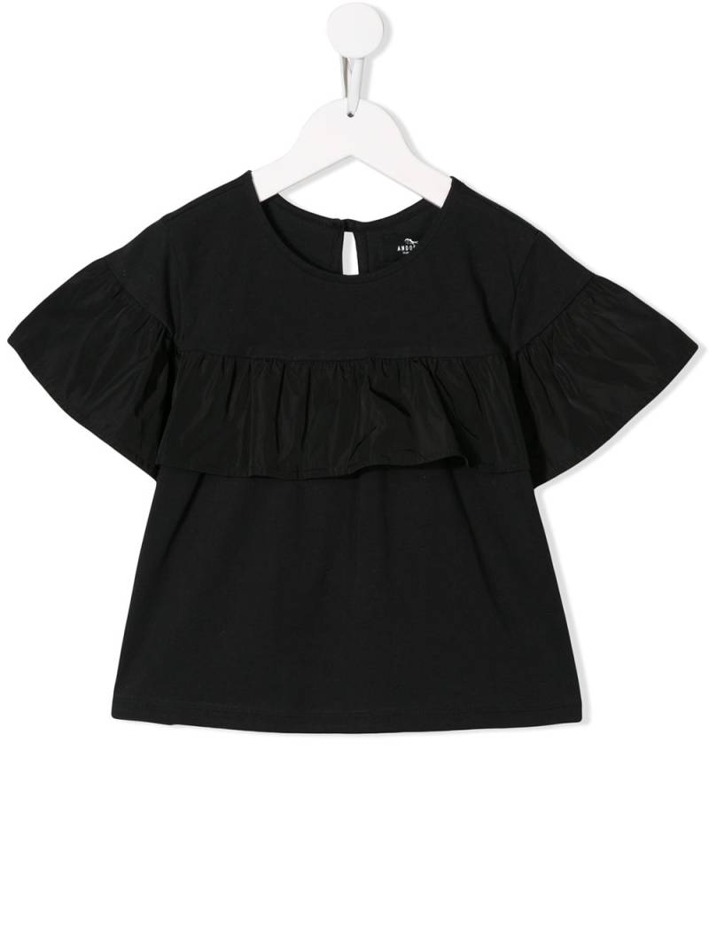 Andorine ruffle T-shirt - Black von Andorine