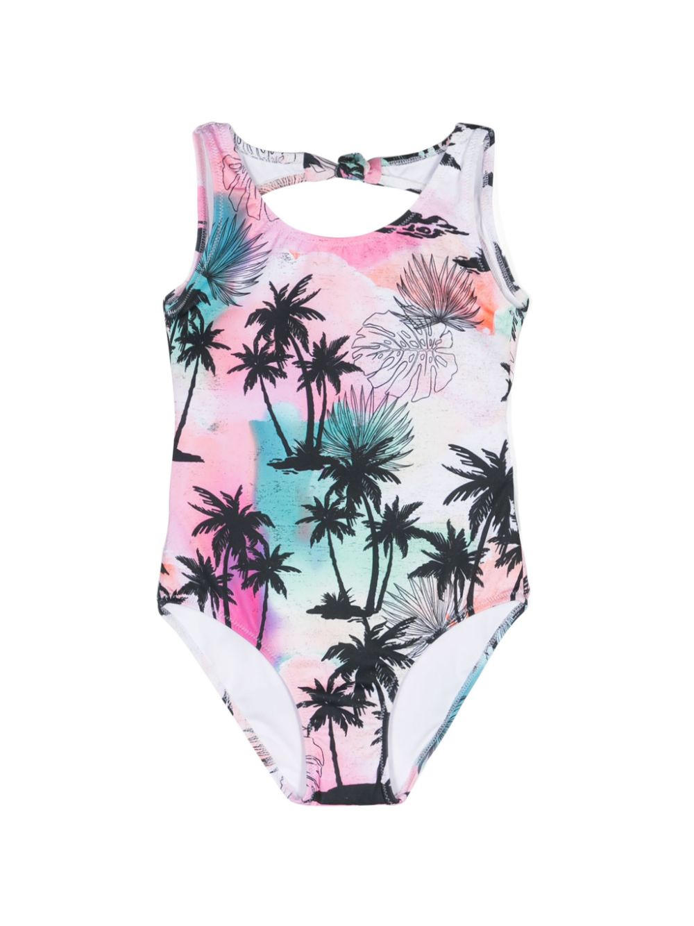 Andorine tropical-print open-back swimsuit - Black von Andorine