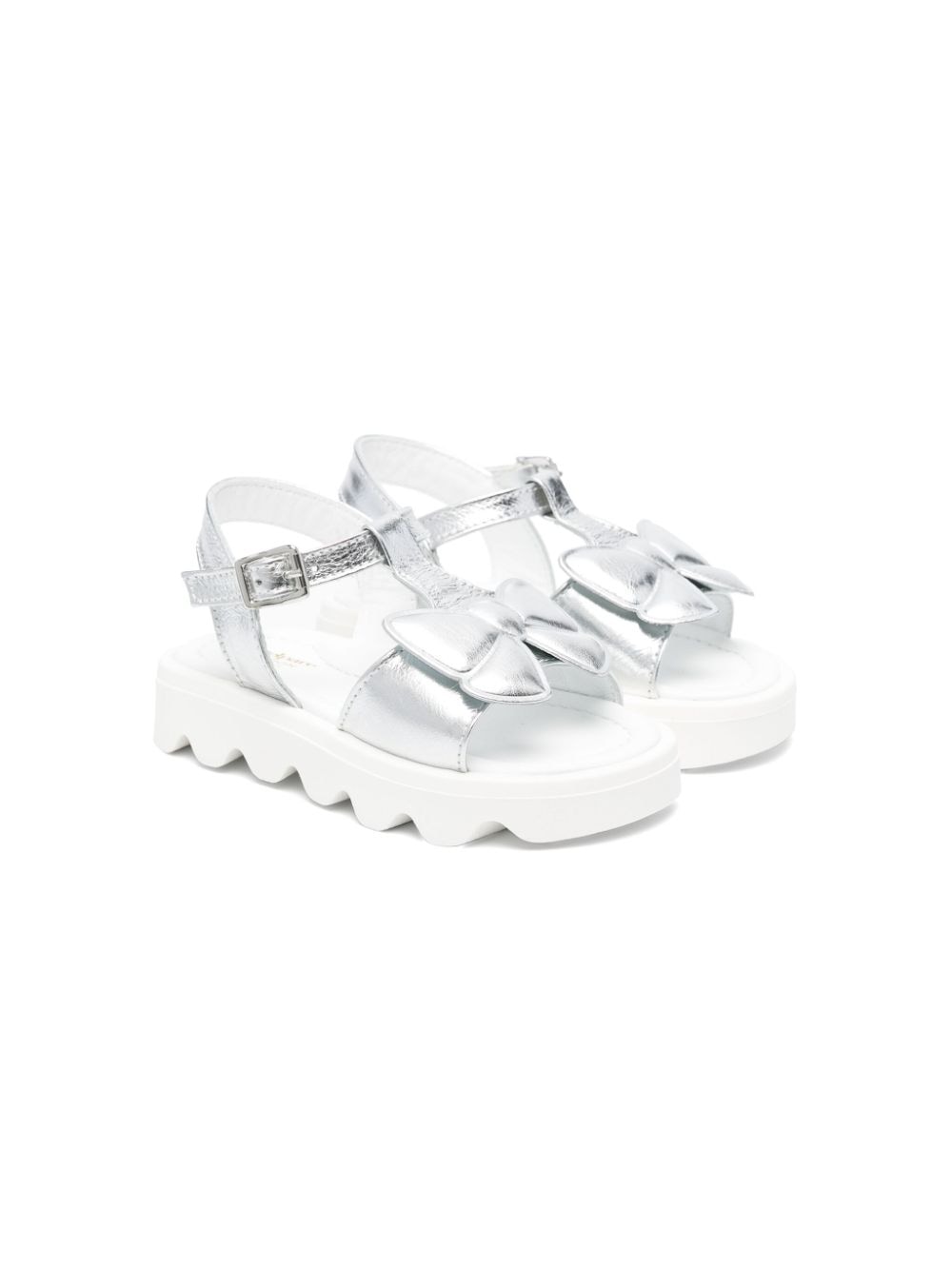 Andrea Montelpare bow-appliqué leather sandals - Silver von Andrea Montelpare