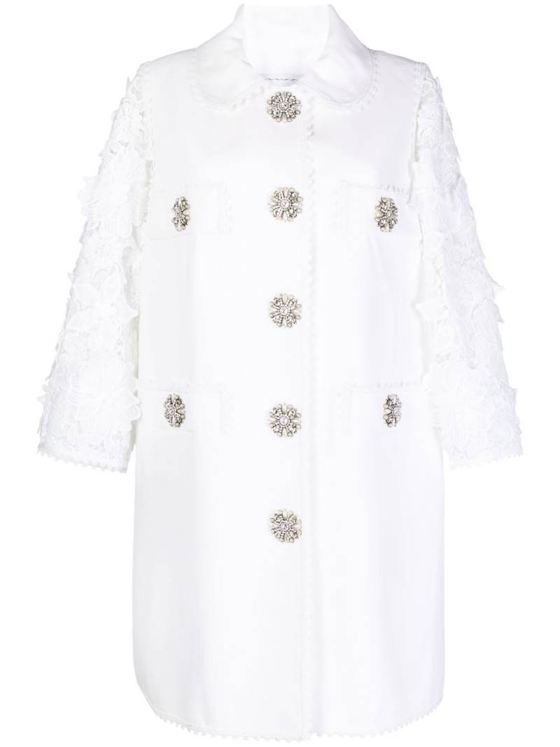 Andrew Gn embellished-button panelled coat - White von Andrew Gn