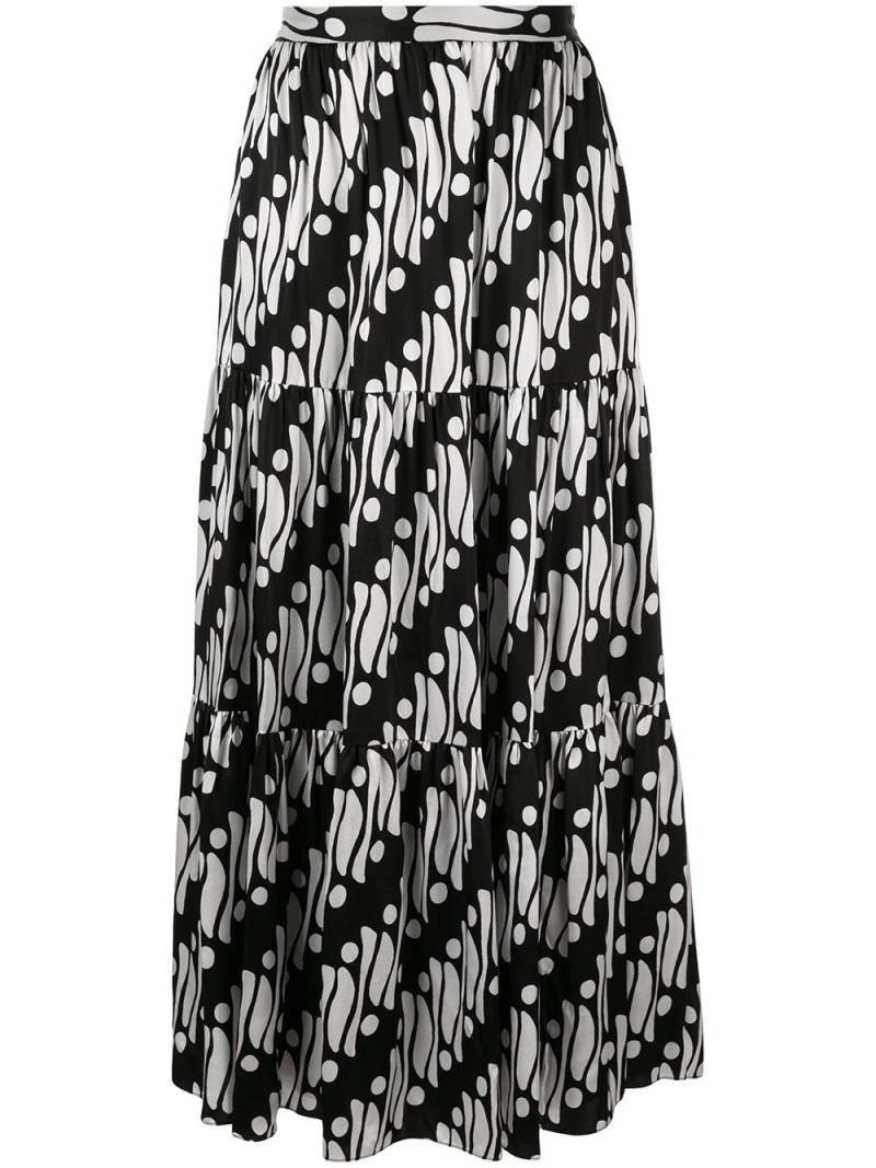 Andrew Gn geometric flared maxi skirt - Black von Andrew Gn