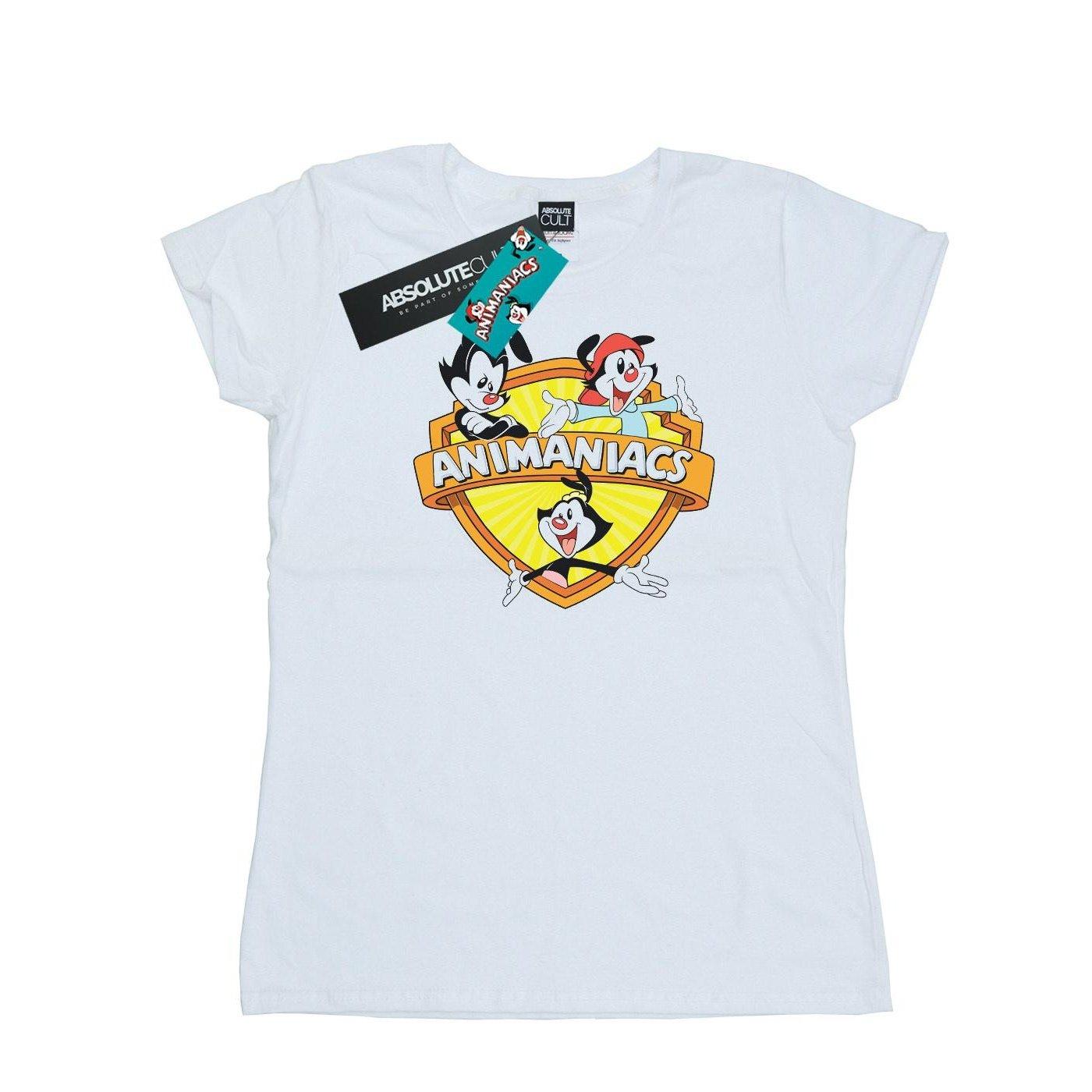Logo Crest Tshirt Damen Weiss S von Animaniacs